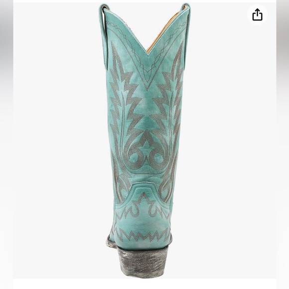 Old Gringo Cowboy boots in Aqua w contrast stitching boho cowgirl RTL $495 8 NIB - Picture 8 of 11
